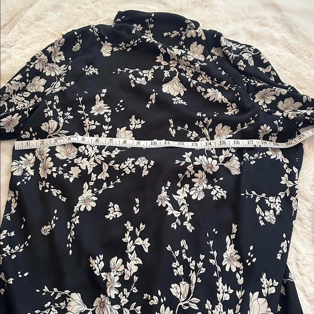 Free People Black Floral satin dress, L - Picture 8 of 14